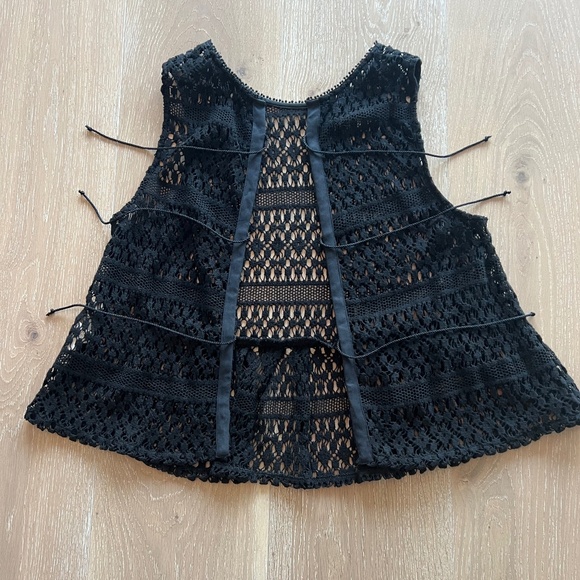 Anthropologie Tiny Crochet Miri Vest Black Over Shirt NWOT - Picture 2 of 12